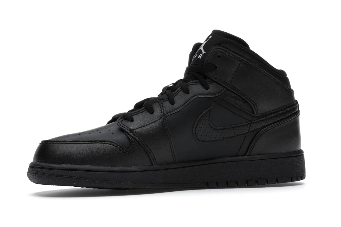 Vue 17 de Jordan 1 Retro Mid Black (2016) (GS)