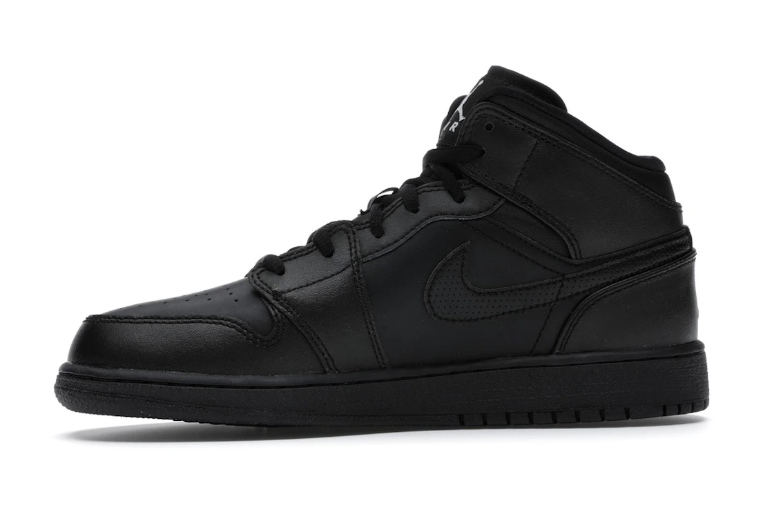 Vue 18 de Jordan 1 Retro Mid Black (2016) (GS)