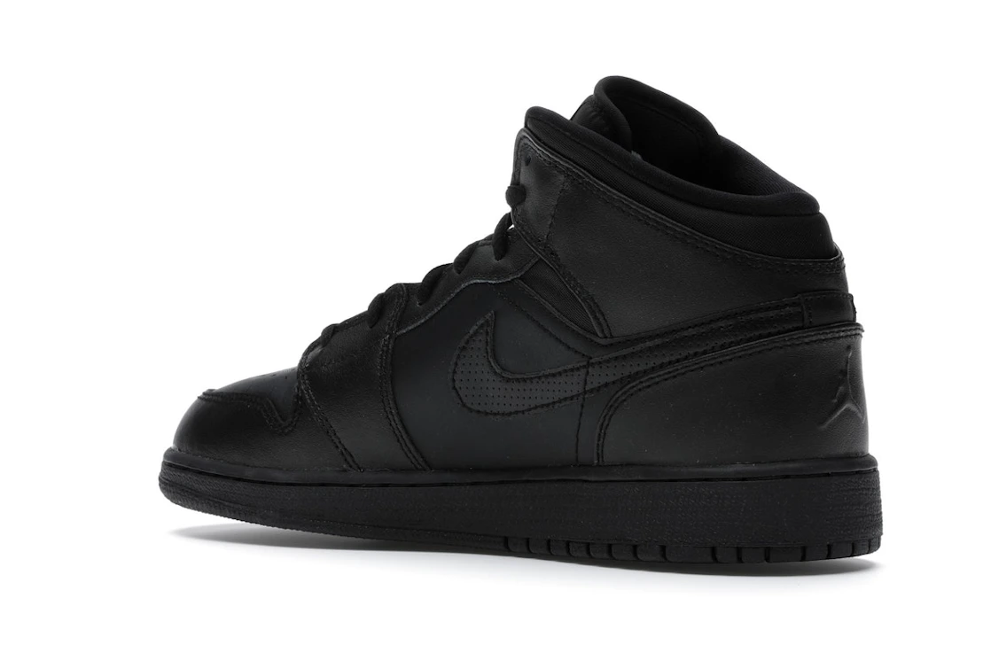 Vue 23 de Jordan 1 Retro Mid Black (2016) (GS)