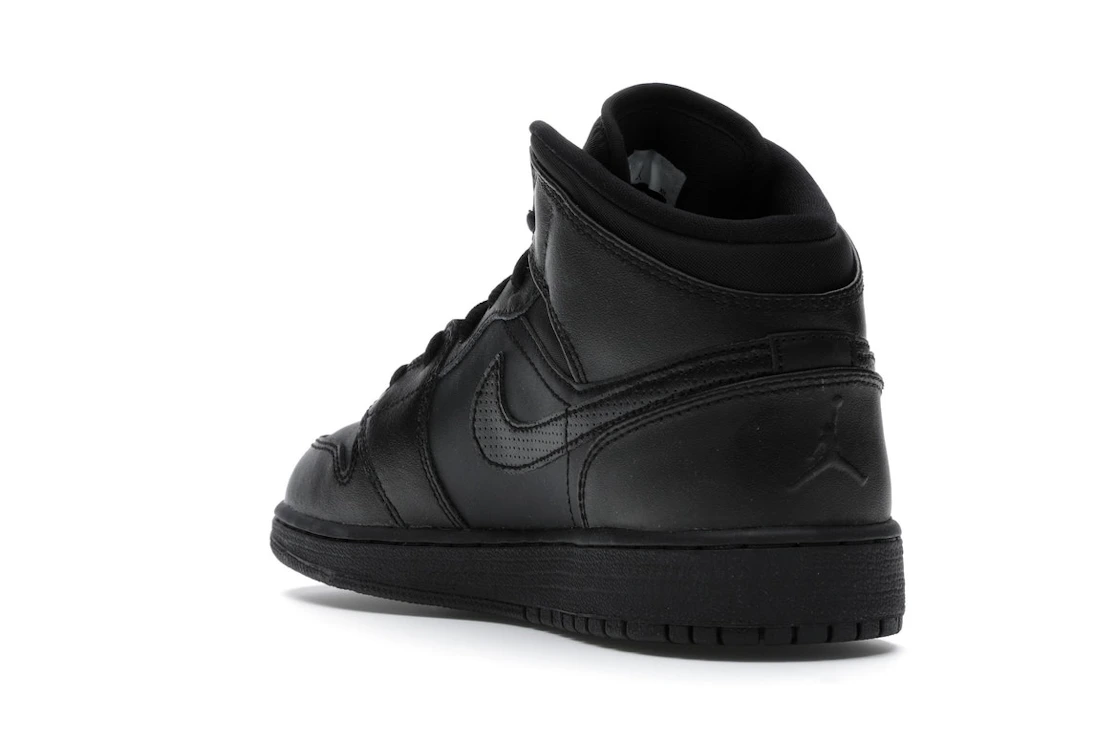 Vue 25 de Jordan 1 Retro Mid Black (2016) (GS)