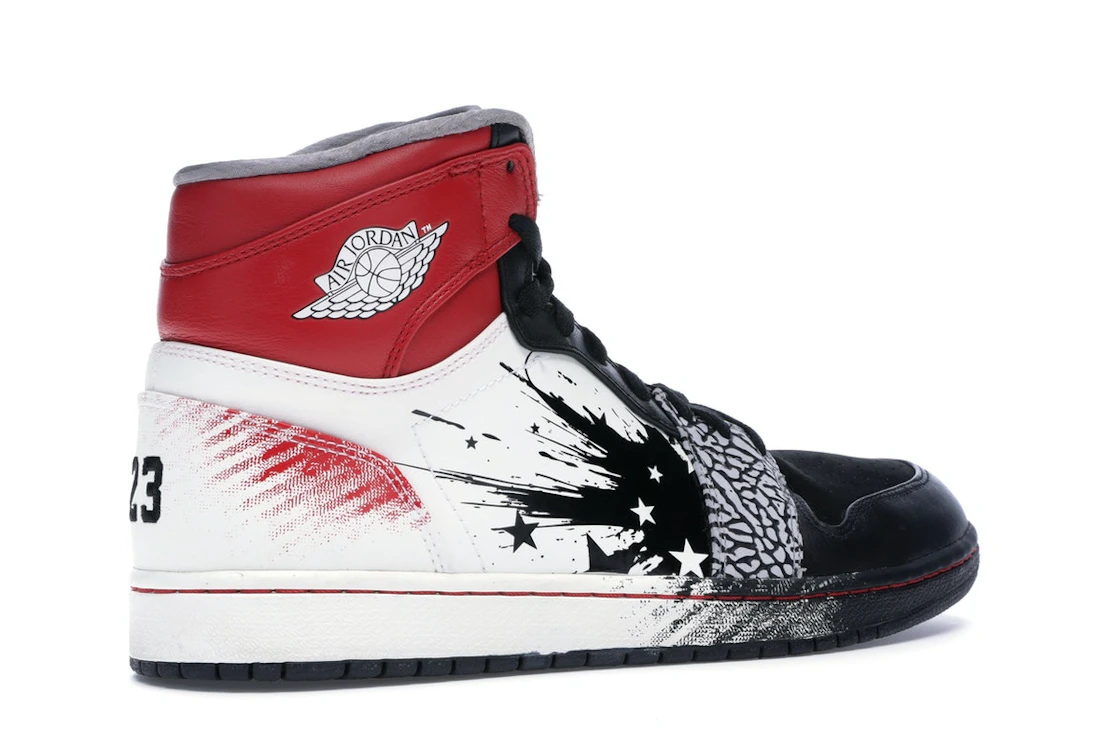 Vue 34 de Jordan 1 Retro Dave White Wings for the Future