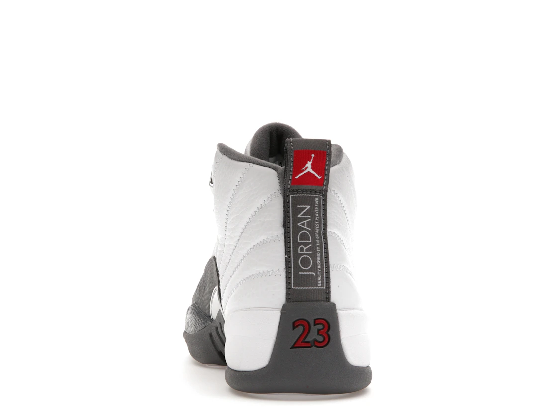 Vue 27 de Jordan 12 Retro White Dark Grey