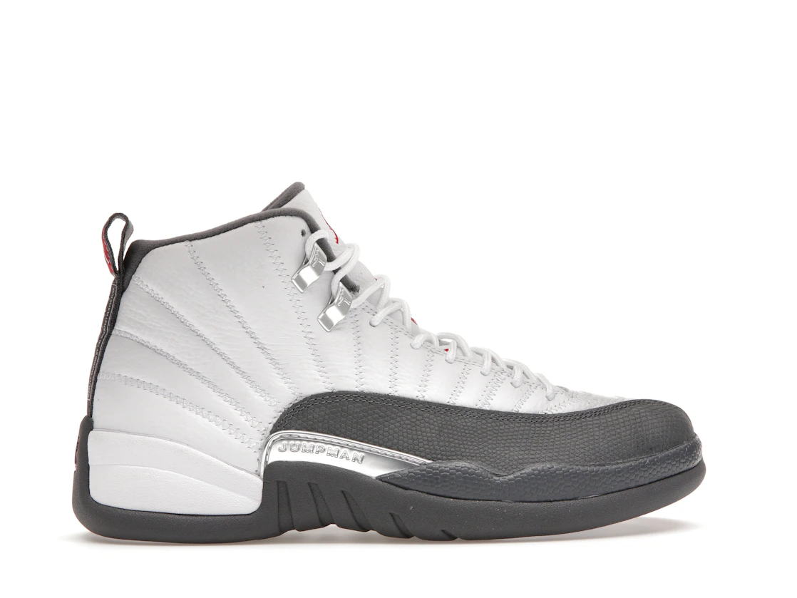 Vue 36 de Jordan 12 Retro White Dark Grey