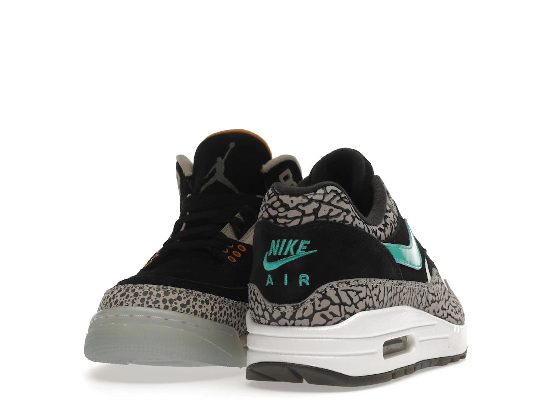 Vue 12 de Jordan 3 Retro & Nike Air Max 1 atmos Pack