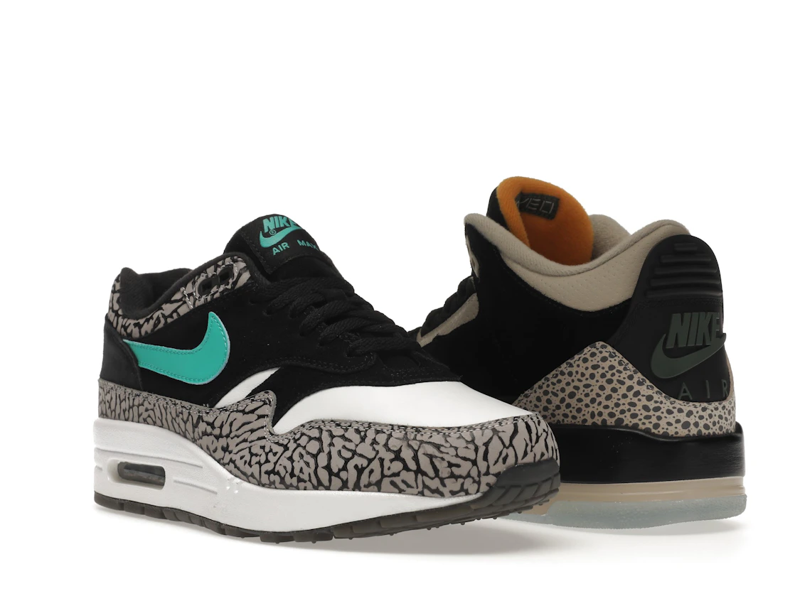 Vue 24 de Jordan 3 Retro & Nike Air Max 1 atmos Pack