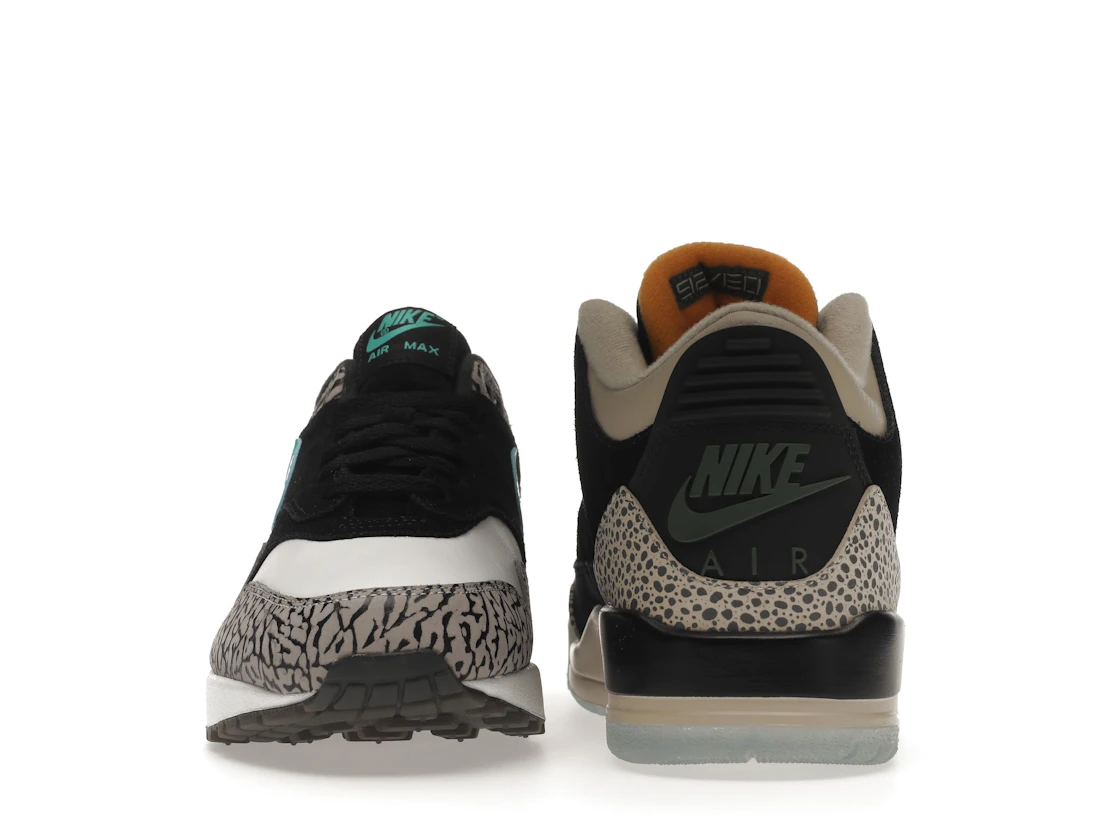 Vue 28 de Jordan 3 Retro & Nike Air Max 1 atmos Pack