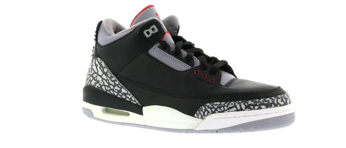 Vue 3 de Jordan 3 Retro Black Cement (2001)