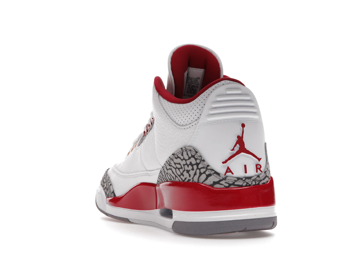 Vue 26 de Jordan 3 Retro Cardinal Red