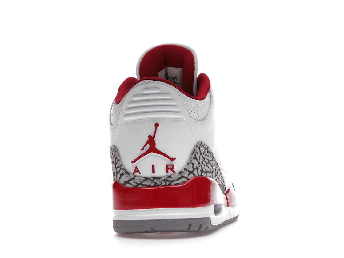 Vue 29 de Jordan 3 Retro Cardinal Red