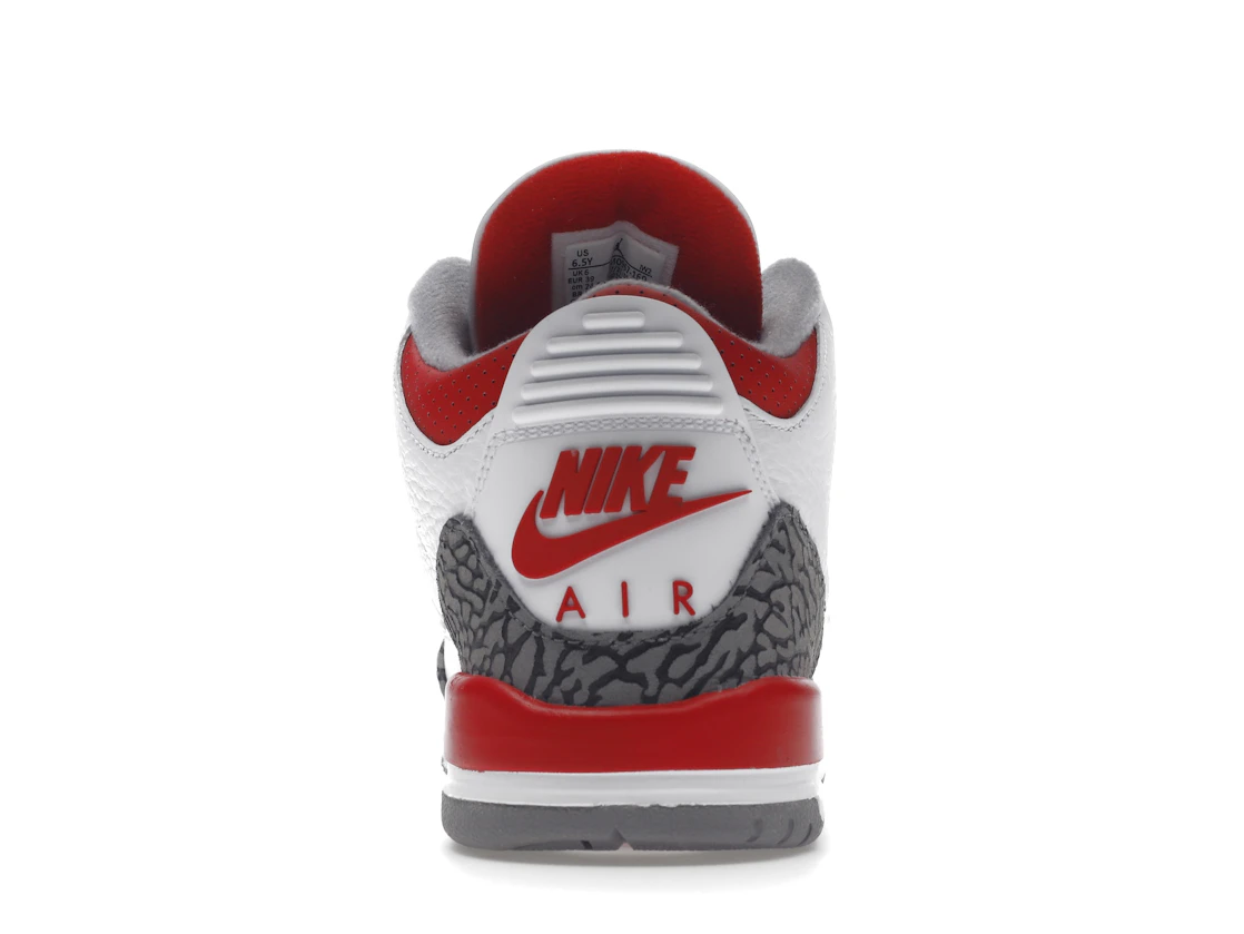 Vue 28 de Jordan 3 Retro Fire Red (2022) (GS)