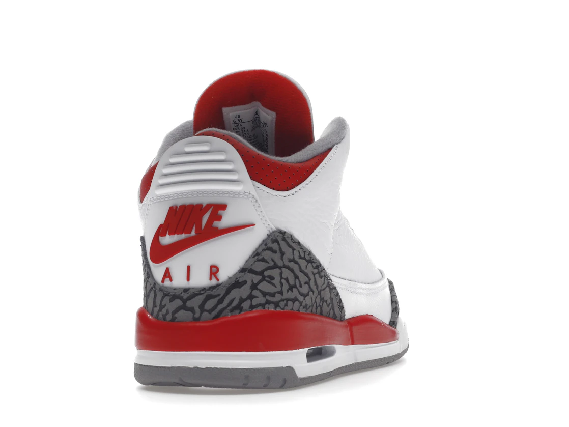 Vue 30 de Jordan 3 Retro Fire Red (2022) (GS)
