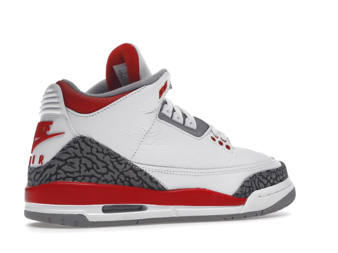 Vue 34 de Jordan 3 Retro Fire Red (2022) (GS)