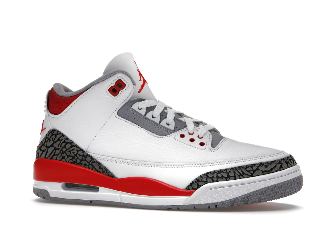 Vue 3 de Jordan 3 Retro Fire Red (2022)
