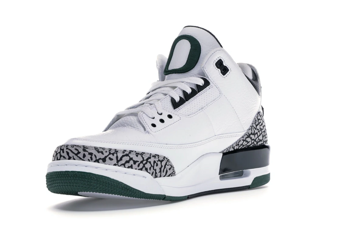 Vue 14 de Jordan 3 Retro Oregon Ducks Pit Crew White
