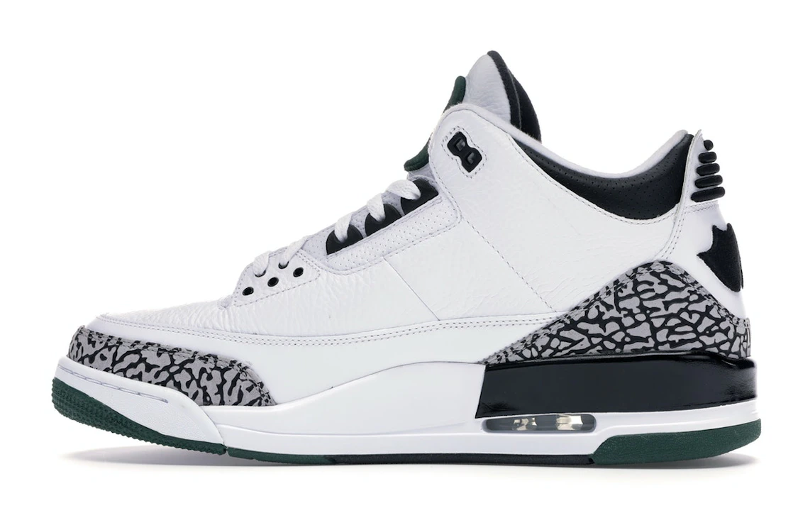 Vue 20 de Jordan 3 Retro Oregon Ducks Pit Crew White