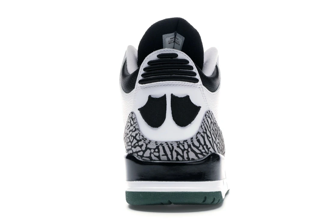 Vue 28 de Jordan 3 Retro Oregon Ducks Pit Crew White
