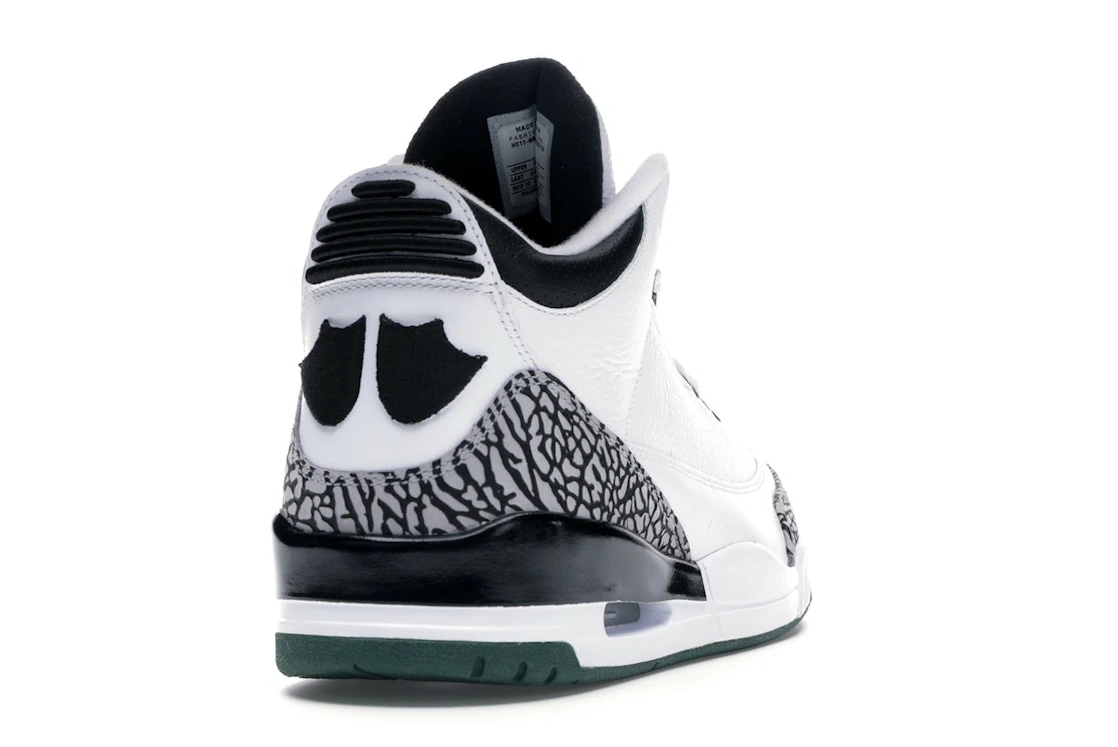 Vue 30 de Jordan 3 Retro Oregon Ducks Pit Crew White