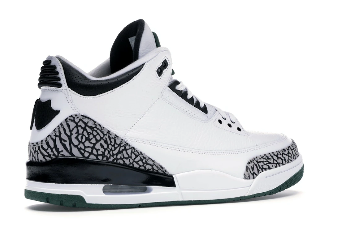 Vue 34 de Jordan 3 Retro Oregon Ducks Pit Crew White