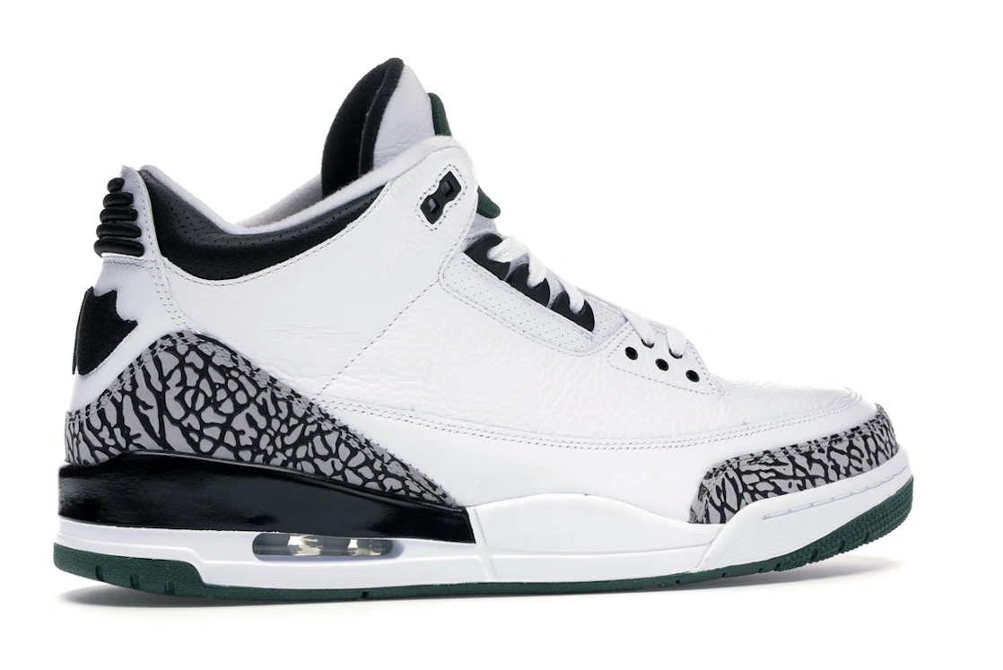 Vue 35 de Jordan 3 Retro Oregon Ducks Pit Crew White