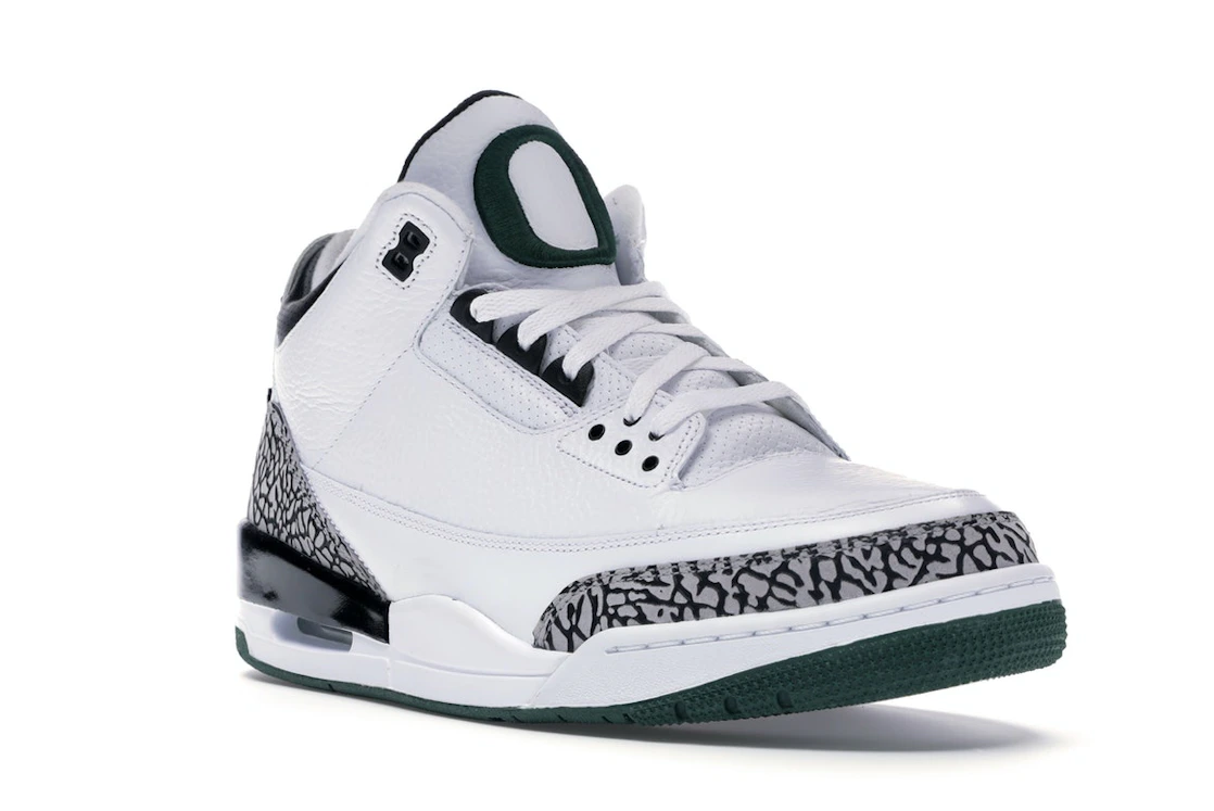 Vue 6 de Jordan 3 Retro Oregon Ducks Pit Crew White