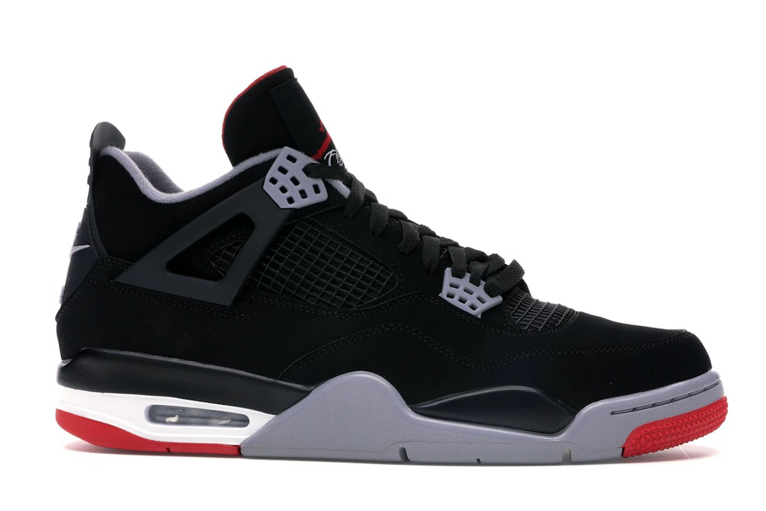 Vue 2 de Jordan 4 Retro Bred (2019)