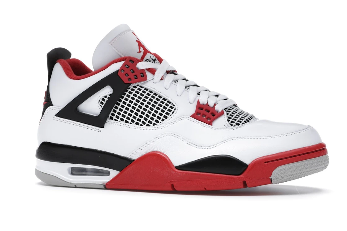 Vue 3 de Jordan 4 Retro Fire Red (2020)