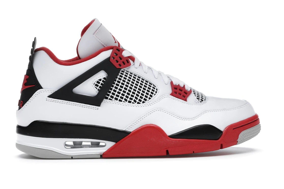 Vue 36 de Jordan 4 Retro Fire Red (2020)