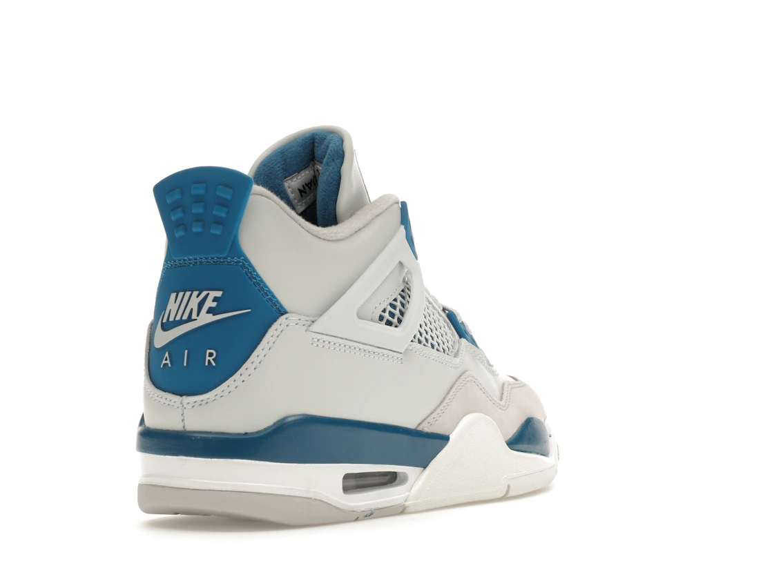 Vue 31 de Jordan 4 Retro Military Blue (2024) (GS)