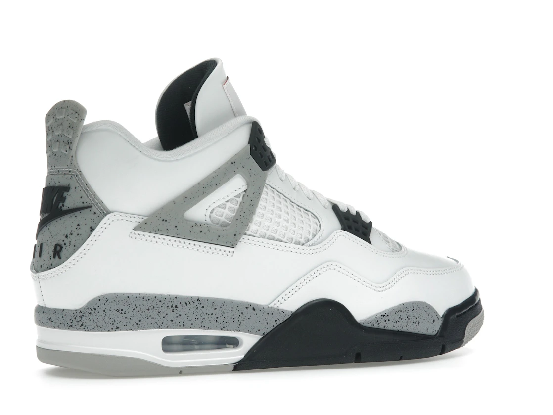 Vue 34 de Jordan 4 Retro White Cement (2025)