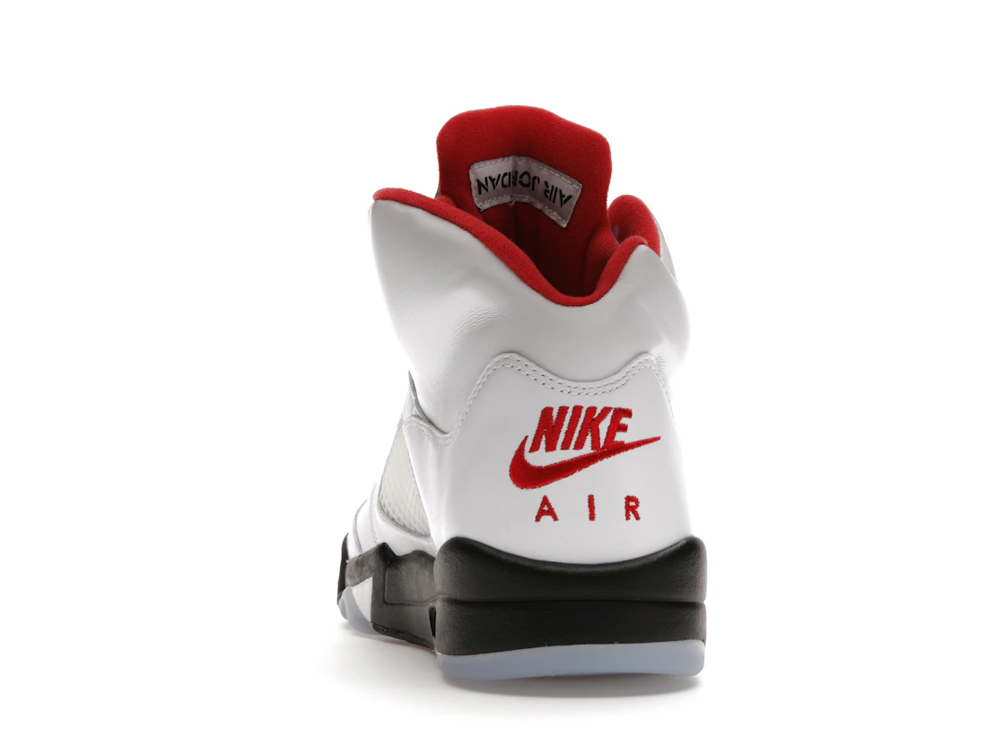 Vue 27 de Jordan 5 Retro Fire Red Silver Tongue (2020)