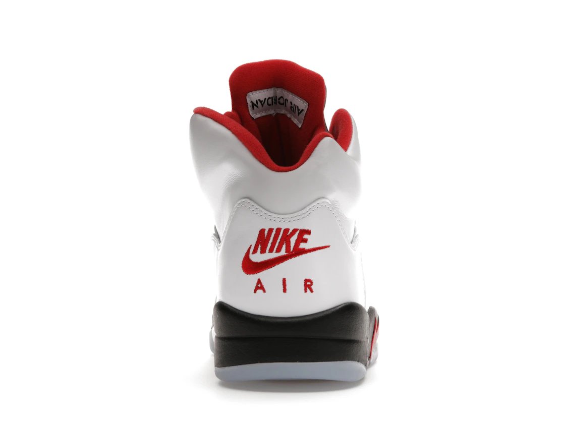 Vue 28 de Jordan 5 Retro Fire Red Silver Tongue (2020)