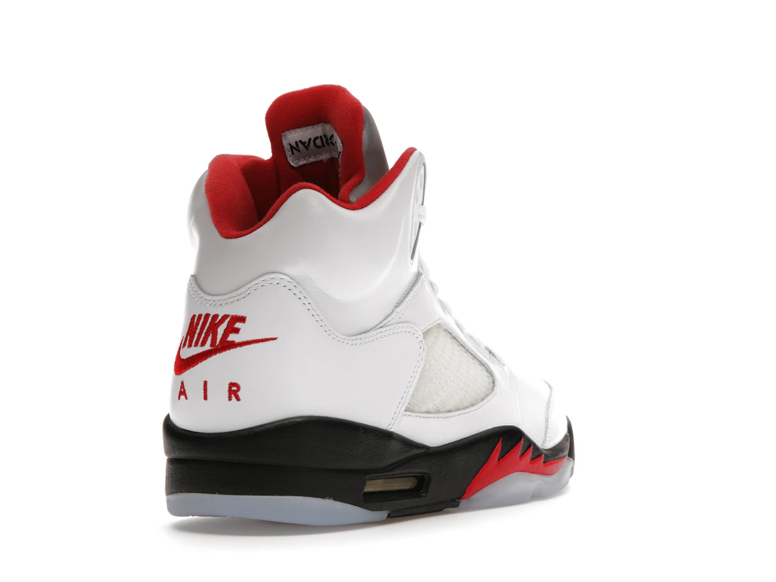 Vue 31 de Jordan 5 Retro Fire Red Silver Tongue (2020)