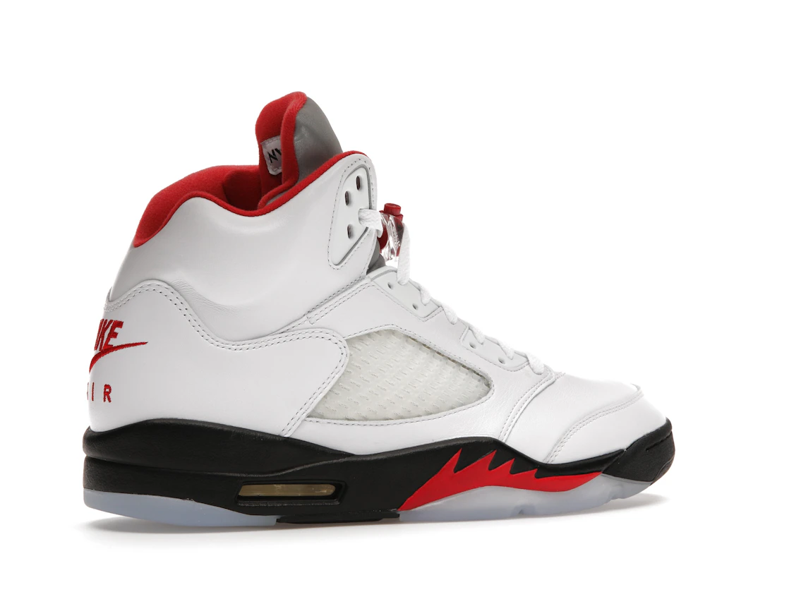 Vue 34 de Jordan 5 Retro Fire Red Silver Tongue (2020)