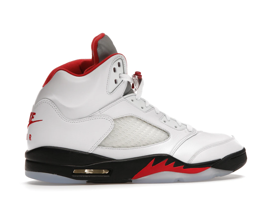Vue 35 de Jordan 5 Retro Fire Red Silver Tongue (2020)