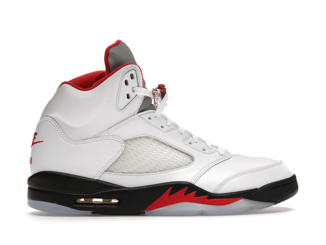 Vue 36 de Jordan 5 Retro Fire Red Silver Tongue (2020)