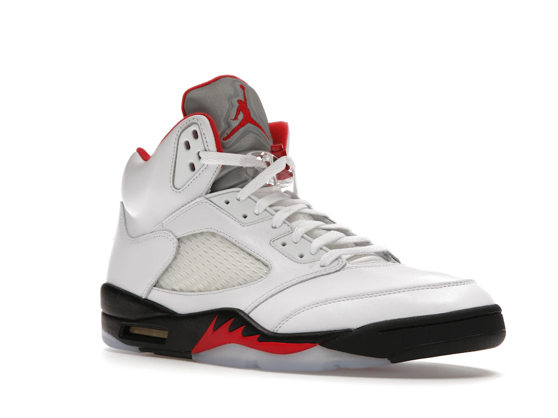 Vue 5 de Jordan 5 Retro Fire Red Silver Tongue (2020)