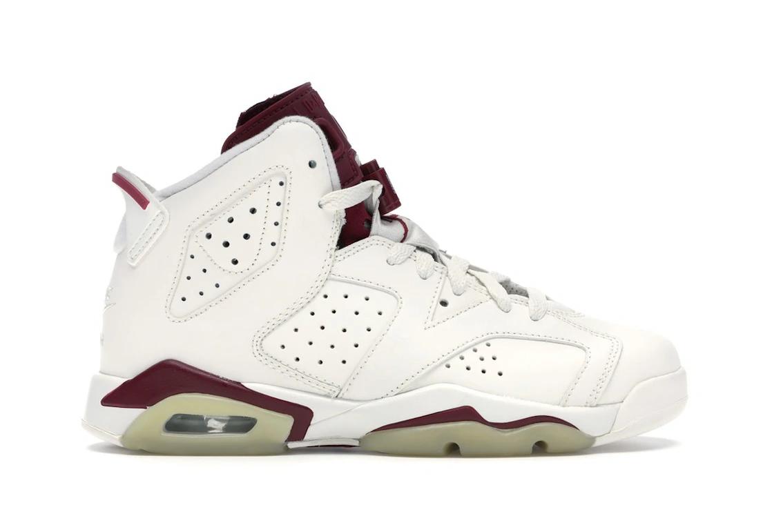 Vue 1 de Jordan 6 Retro Maroon (2015) (GS)
