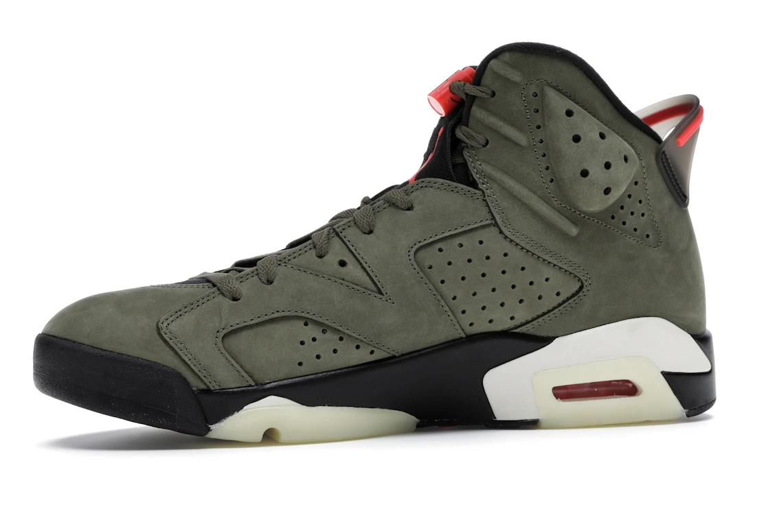 Vue 17 de Jordan 6 Retro Travis Scott
