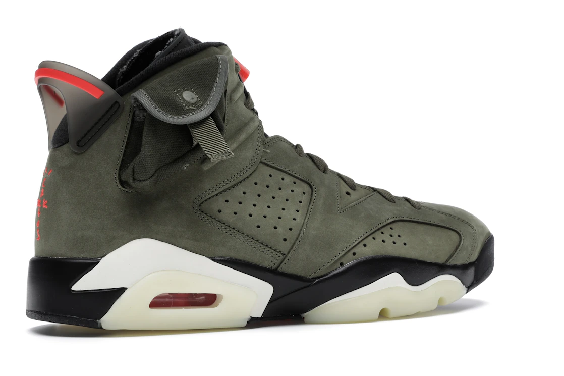 Vue 34 de Jordan 6 Retro Travis Scott