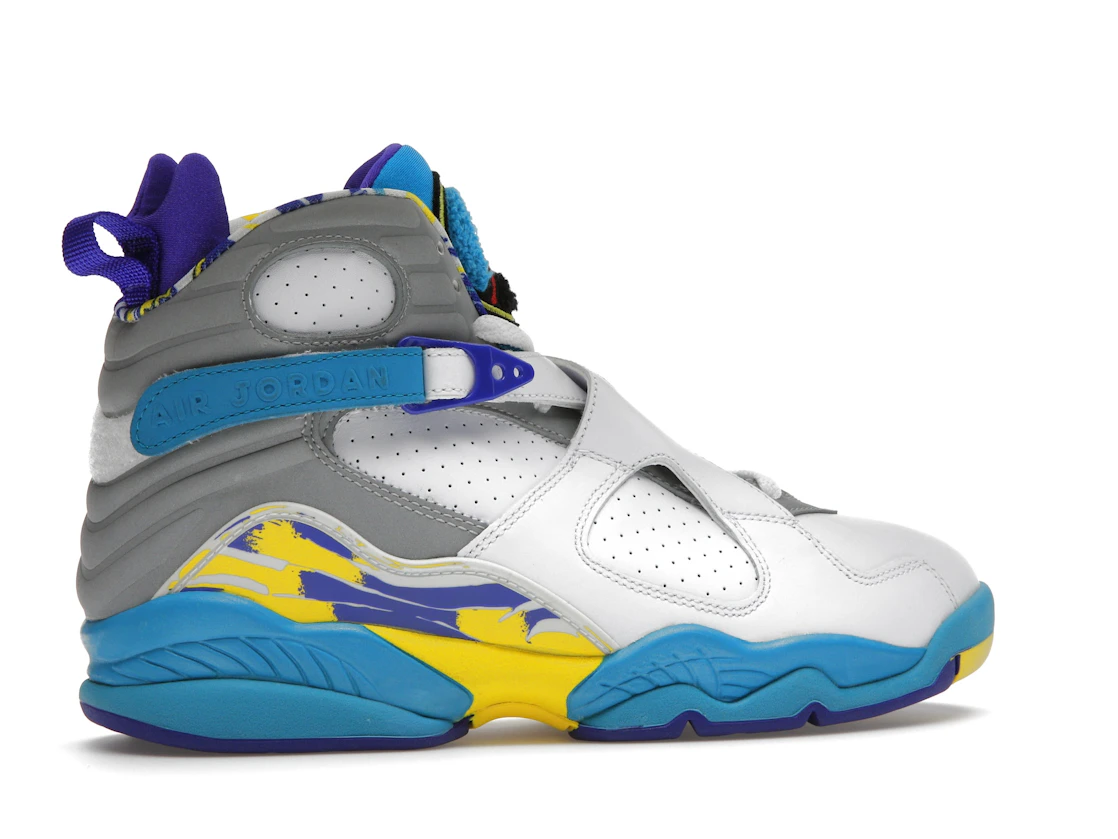 Vue 35 de Jordan 8 Retro White Aqua (2007) 