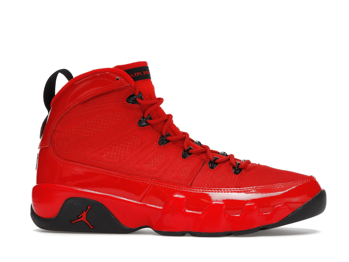 Vue 2 de Jordan 9 Retro Chile Red