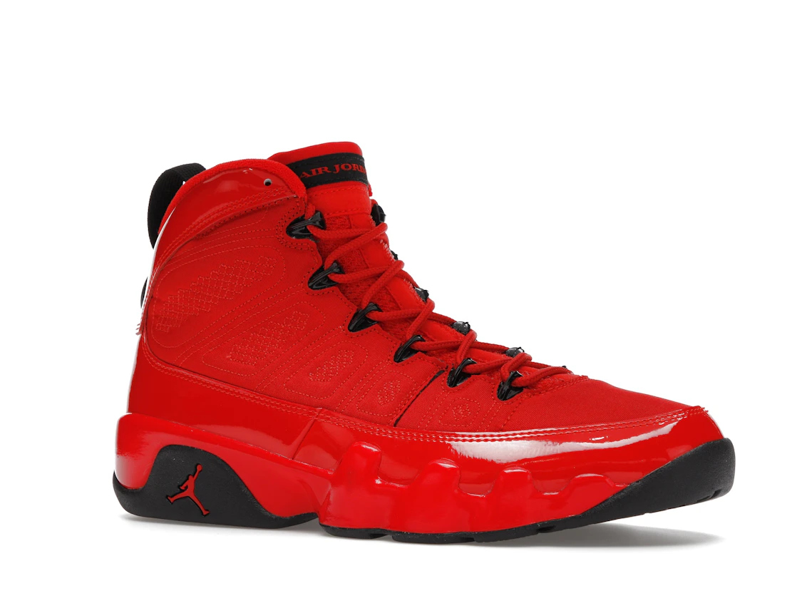 Vue 4 de Jordan 9 Retro Chile Red