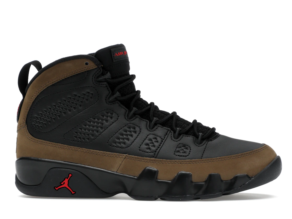 Vue 2 de Jordan 9 Retro Olive (2024)