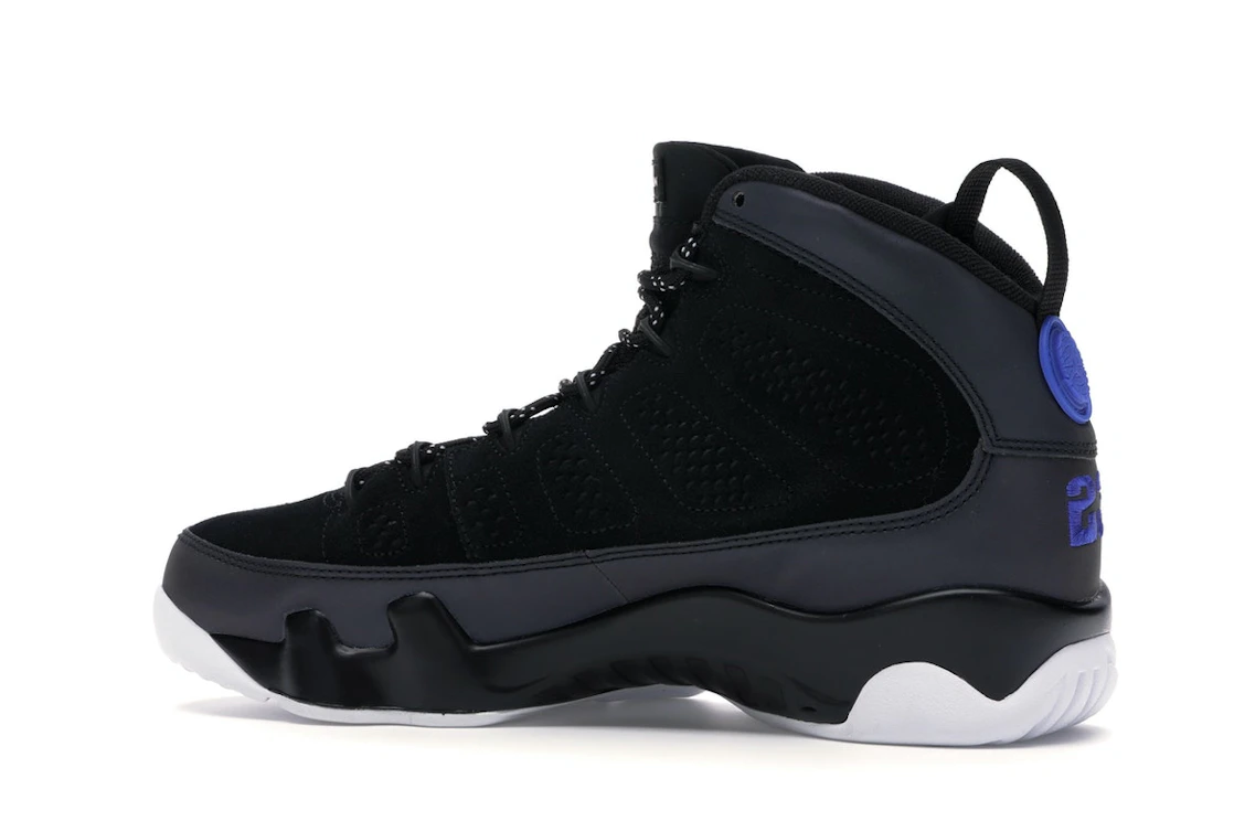 Vue 21 de Jordan 9 Retro Racer Blue