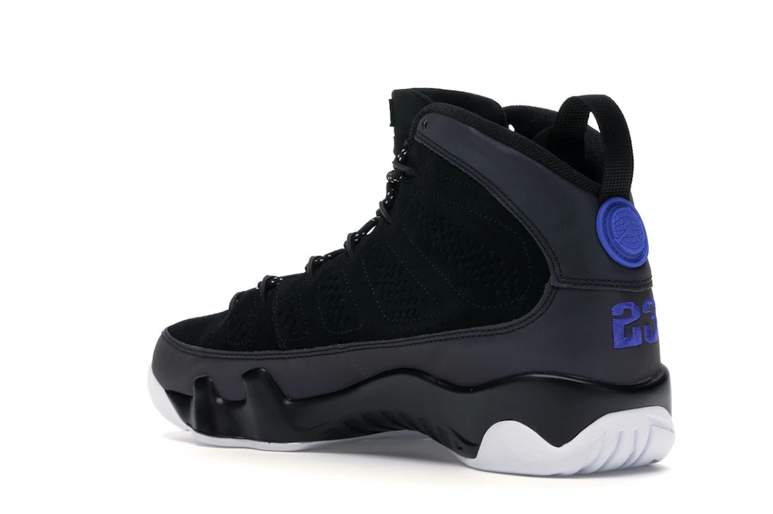 Vue 23 de Jordan 9 Retro Racer Blue