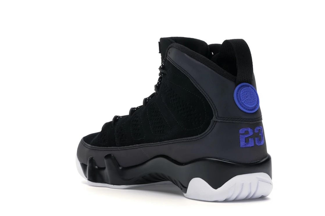 Vue 24 de Jordan 9 Retro Racer Blue