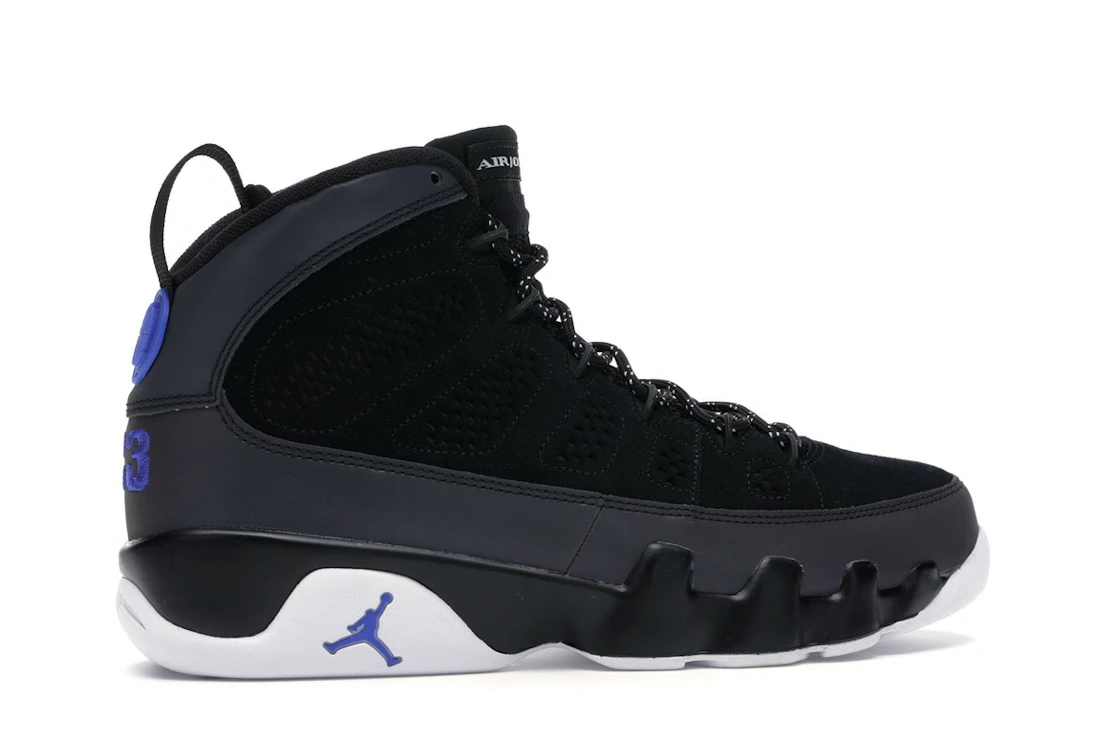 Vue 35 de Jordan 9 Retro Racer Blue