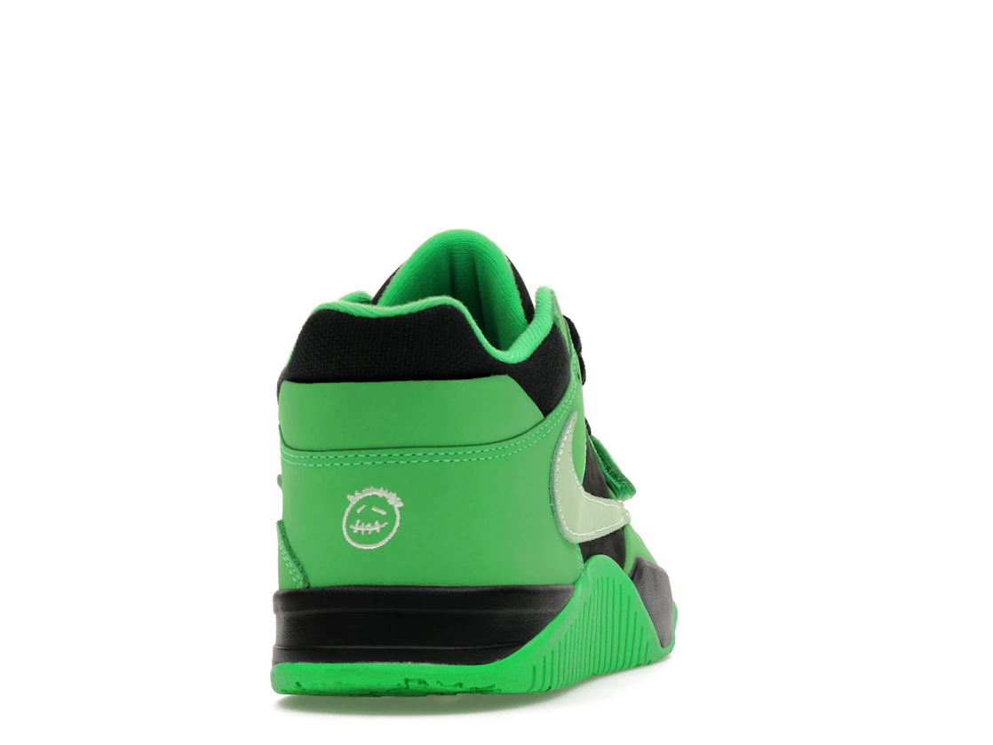 Vue 29 de Jordan CJ1 T-Rexx Travis Scott Green Spark