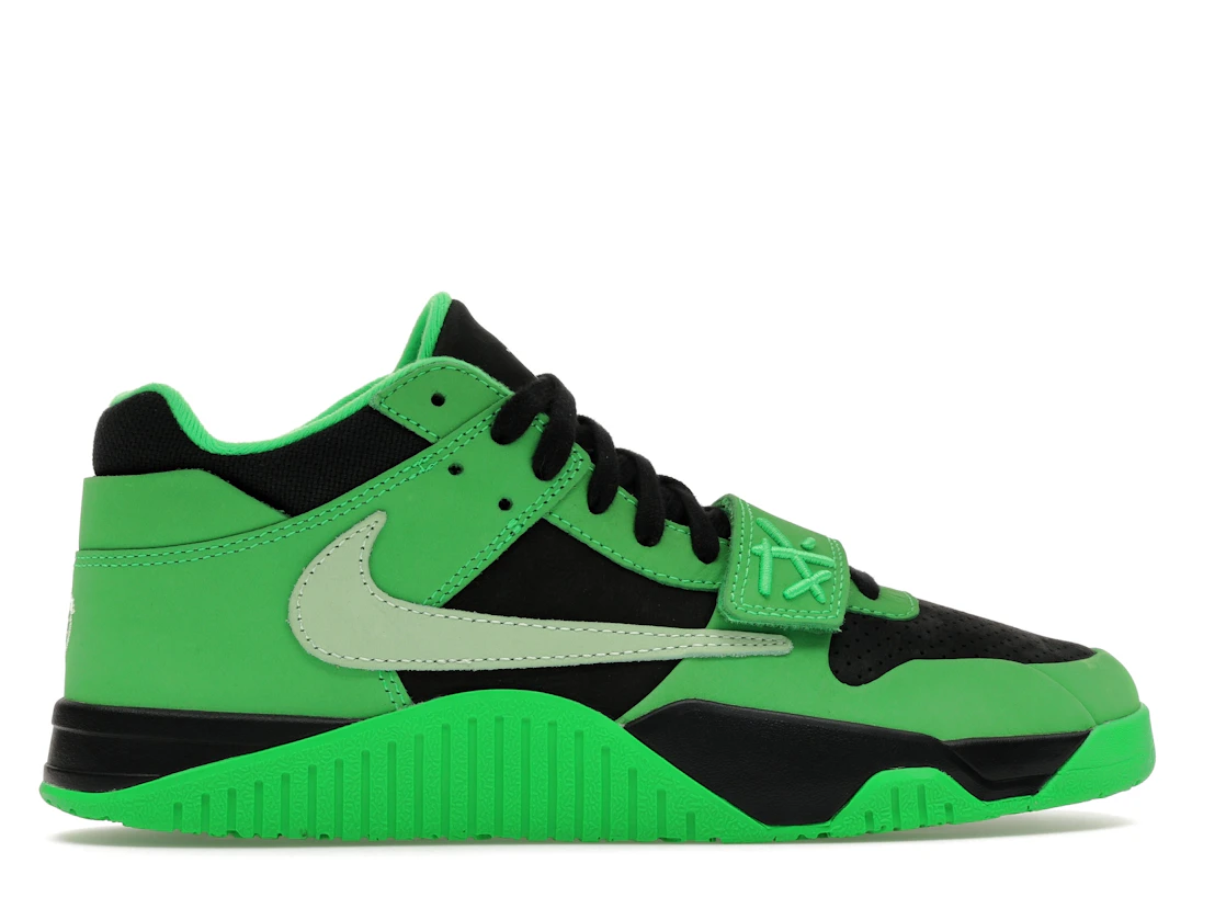Vue 36 de Jordan CJ1 T-Rexx Travis Scott Green Spark