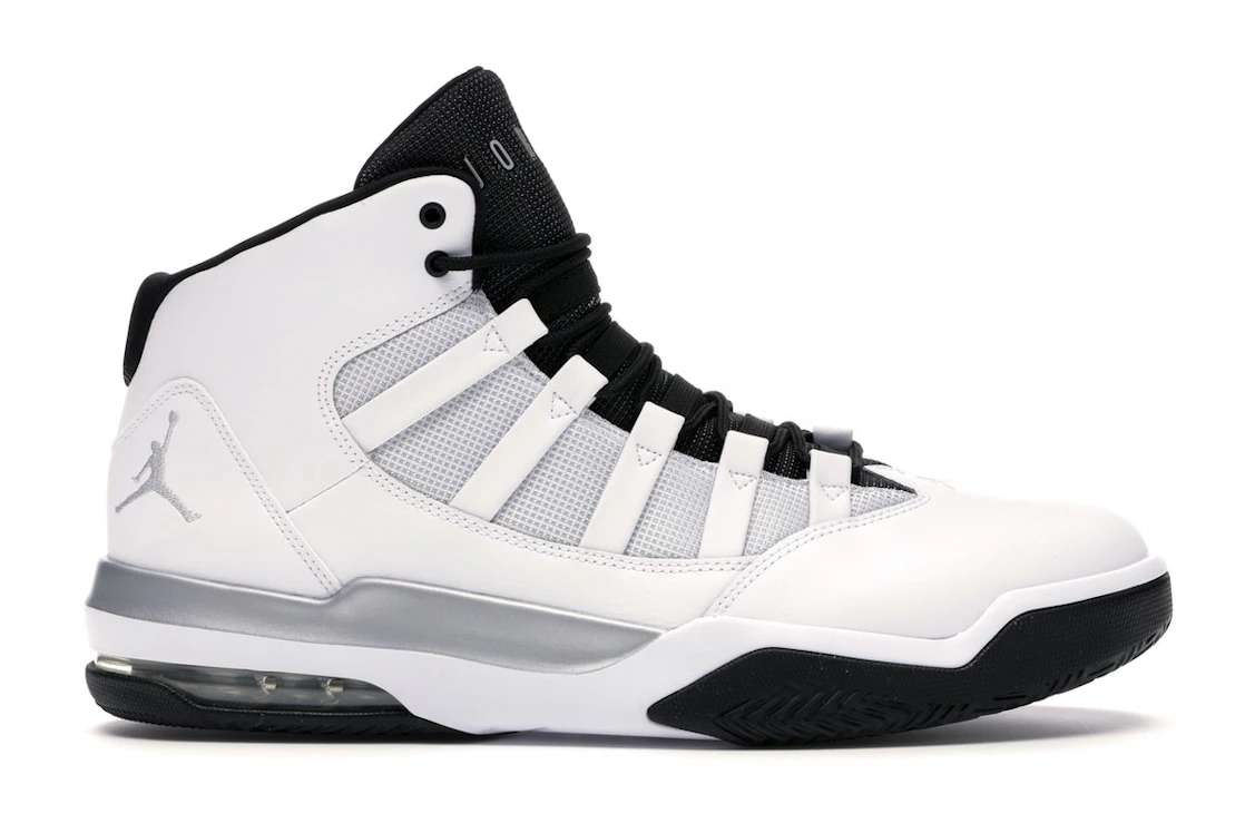 Vue 1 de Jordan Max Aura White Metallic Silver Black